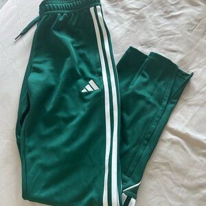 New! Adidas Green Sweatpants with Signature Stripes